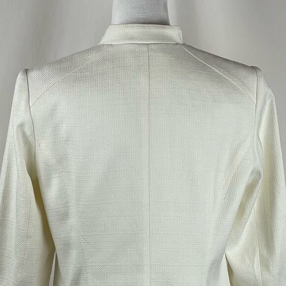 White House Black Market Woven Winter White Short Blazer Jacket NWOT Size 12P - Picture 6 of 15